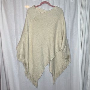 White with gold sparkles poncho